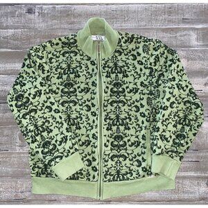 N.Y.L. New York Laundry Jacket Women's Paisley Olive Green Zippered‎ Size PXL